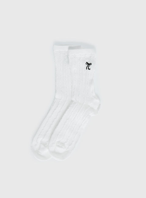 Introduction Cable Knit Socks Cream