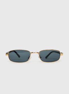 Tillie Metal Frame Oval Sunglasses Gold / Grey