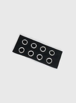 Movie Stars Eyelet Headband Black