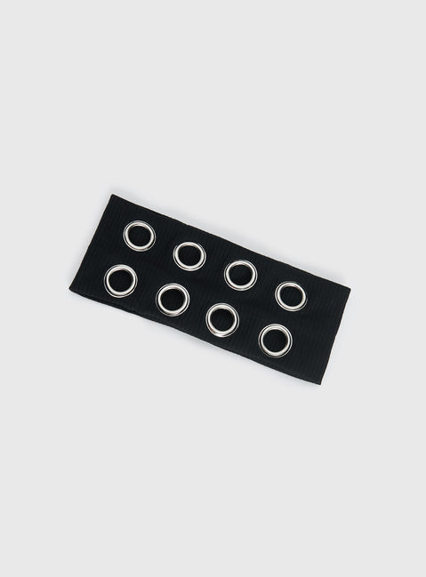 Movie Stars Eyelet Headband Black