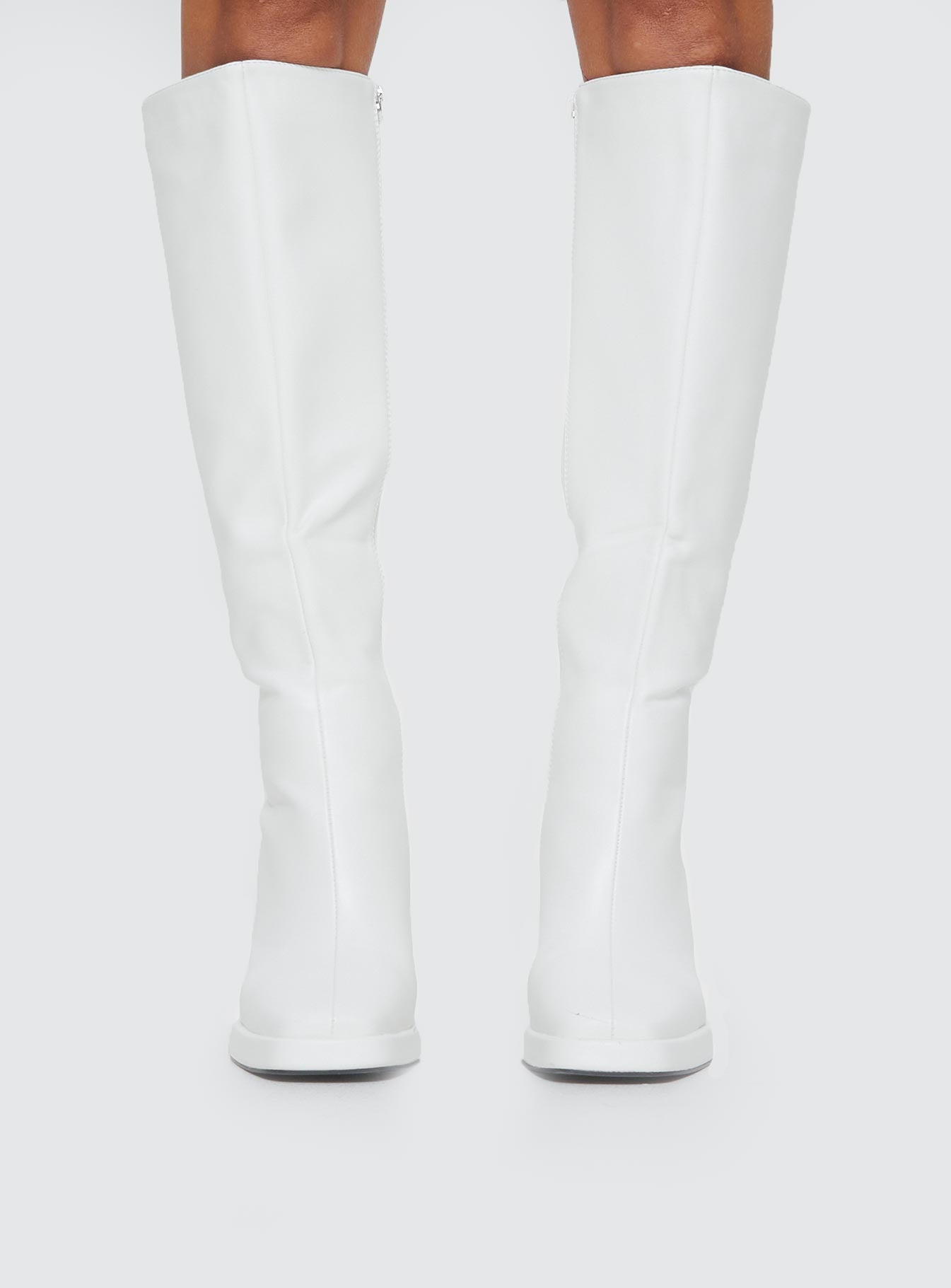 White flat outlet boots