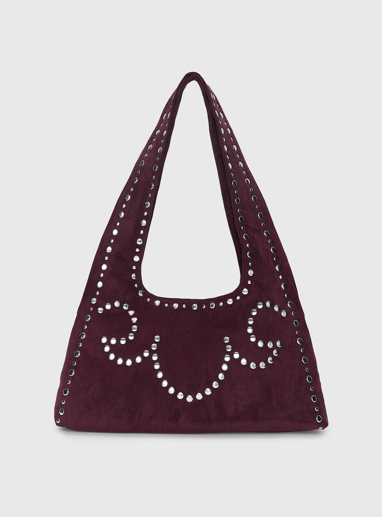 Lemoni Stud Bag Burgundy