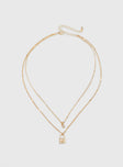 Santino Lock Necklace Pack Gold