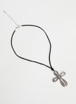 Silver-toned pendant necklace Cord style chain, adjustable length, lobster clasp fastening