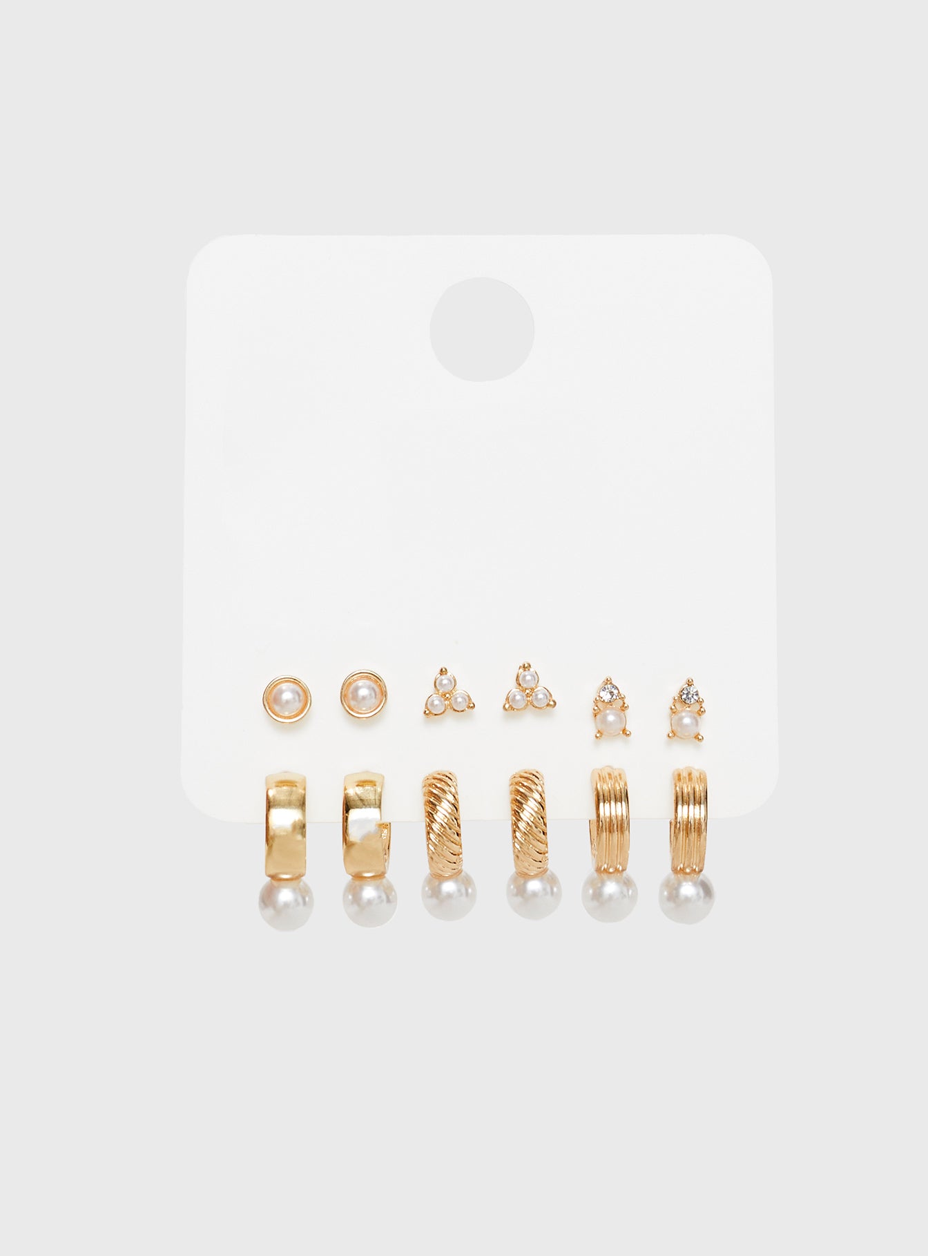 Earring pack  Pack of six, hoop & stud styles, stud fastening, pearl detail