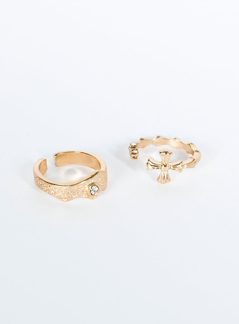 Ring Gold toned Pack of two Lightweight