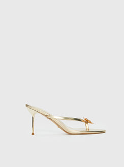 Billini Dalella Thong Heels Gold Metallic