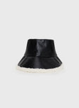 Faux leather bucket hat