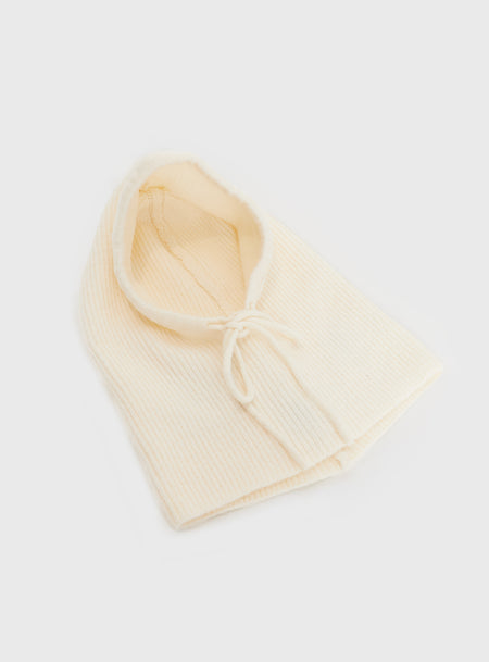 Knit Hood  Drawstring tie fastening  Good stretch, unlined 