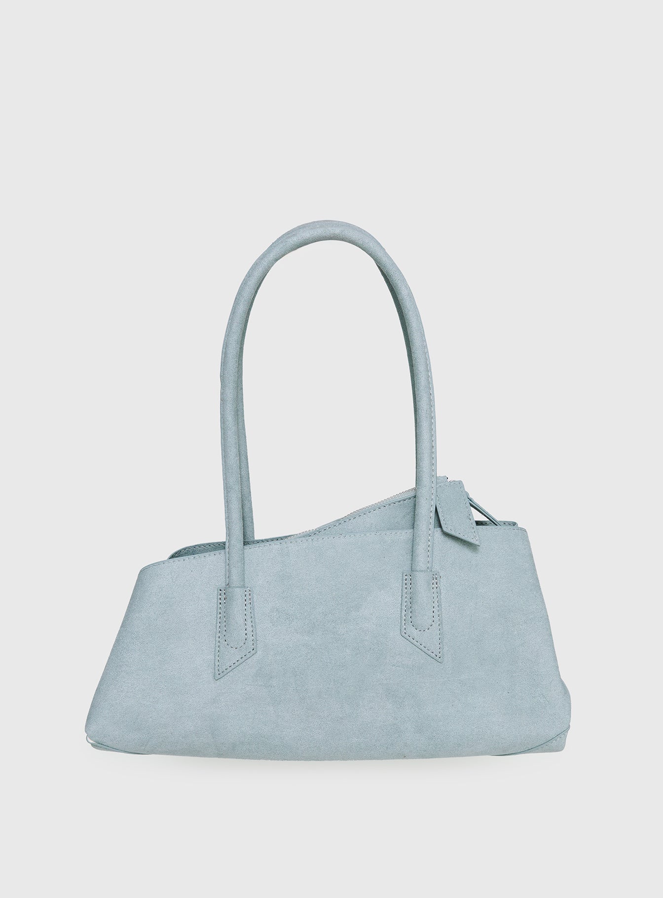 Hotshot Faux Suede Shoulder Bag Dusty Blue | Princess Polly