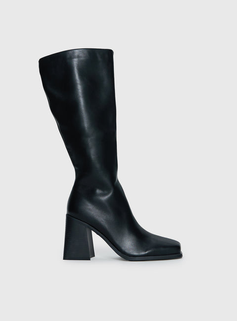Renzo Knee High Boots Black