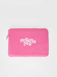 Pink Laptop case Graphic print secure zippered compartment padded for extra protection 