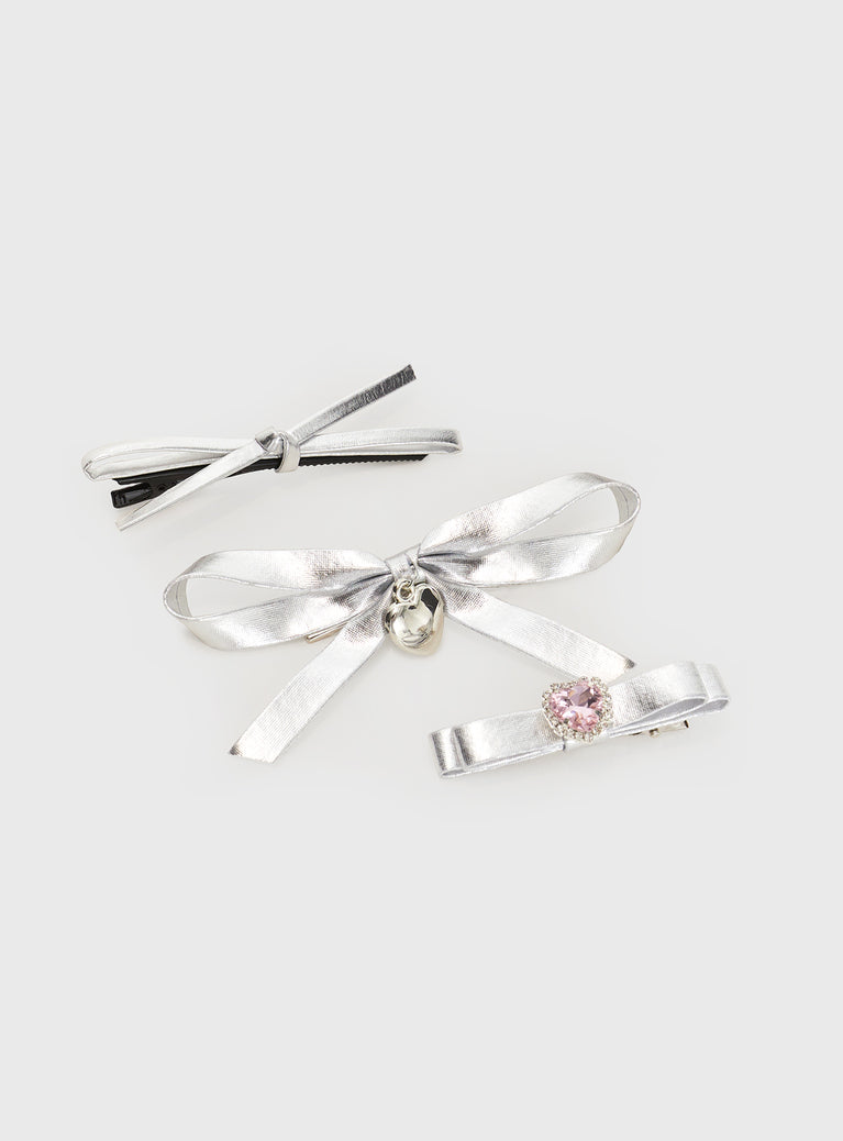 Mich Hair Clip Pack Silver