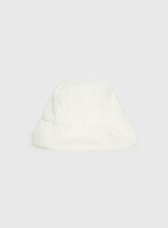 Theo Plush Bucket Hat White