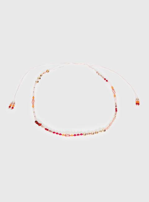 Kenlea Beaded Belt Pink