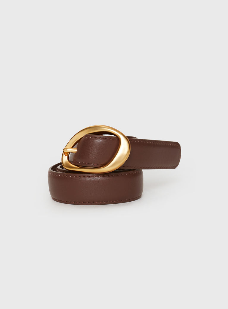 Belt Faux leather material, gold-toned buckle fastening Princess Polly Lower Impact 