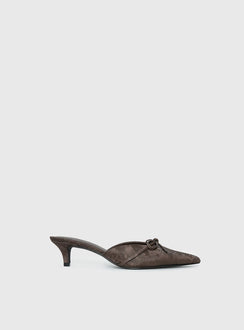 Unrivaled Pointed Toe Faux Suede Heels Chocolate