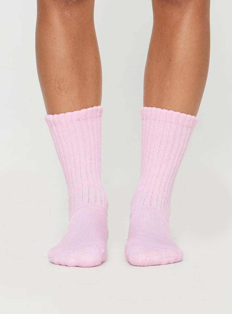 Clydes Slouch Socks Pink