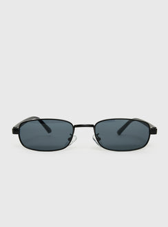 Tillie Metal Frame Oval Sunglasses Black