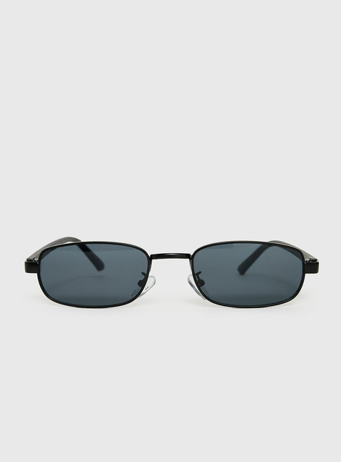 Tillie Metal Frame Oval Sunglasses Black