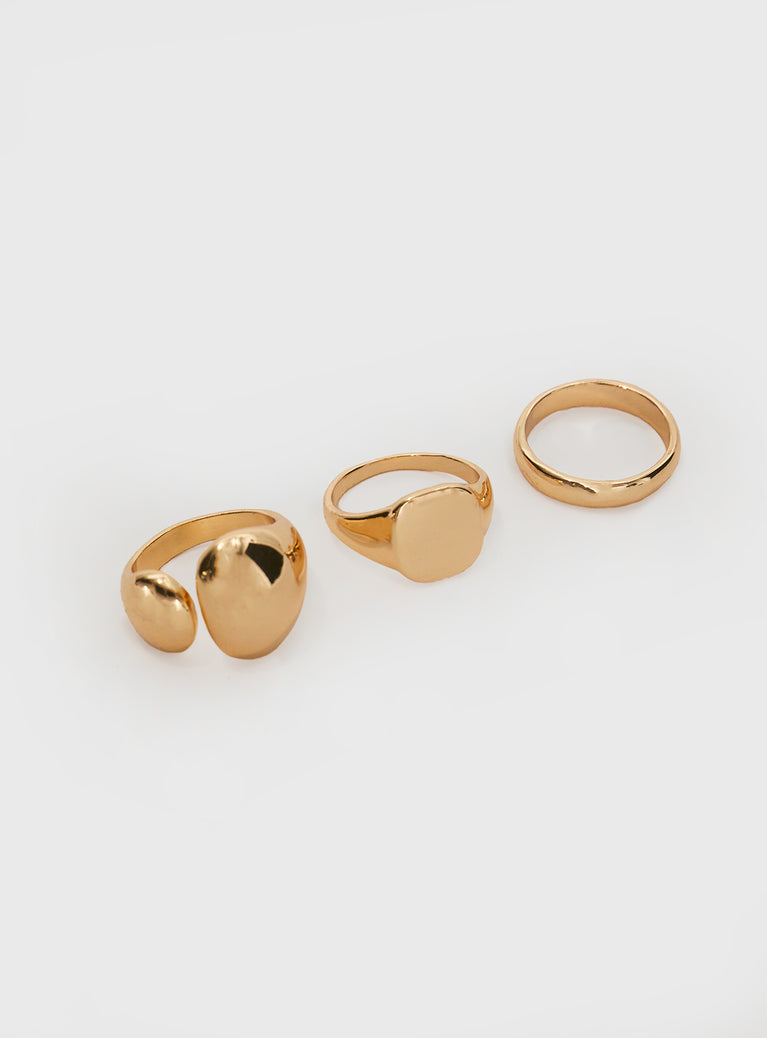 Gold-toned ring pack Pack of three