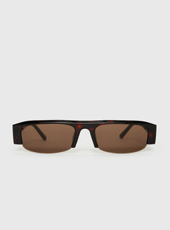 Elzie Rectangle Sunglasses Brown / Tort