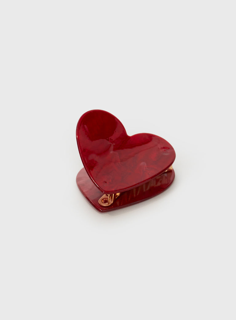 Love Heart Clip Red