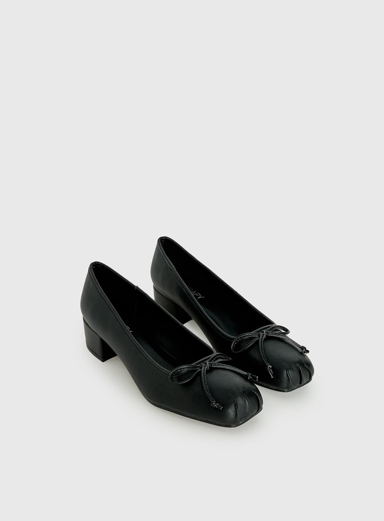 Therapy Sire Block Heel Ballerina Shoes Black