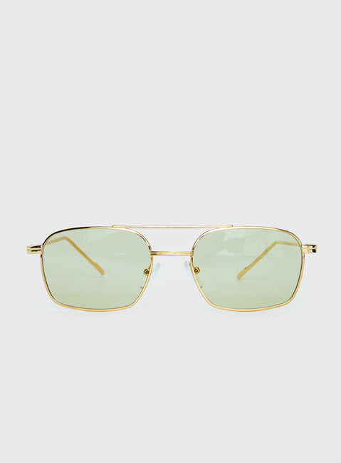 For The Plot Aviator Sunglasses Gold / Light Yellow