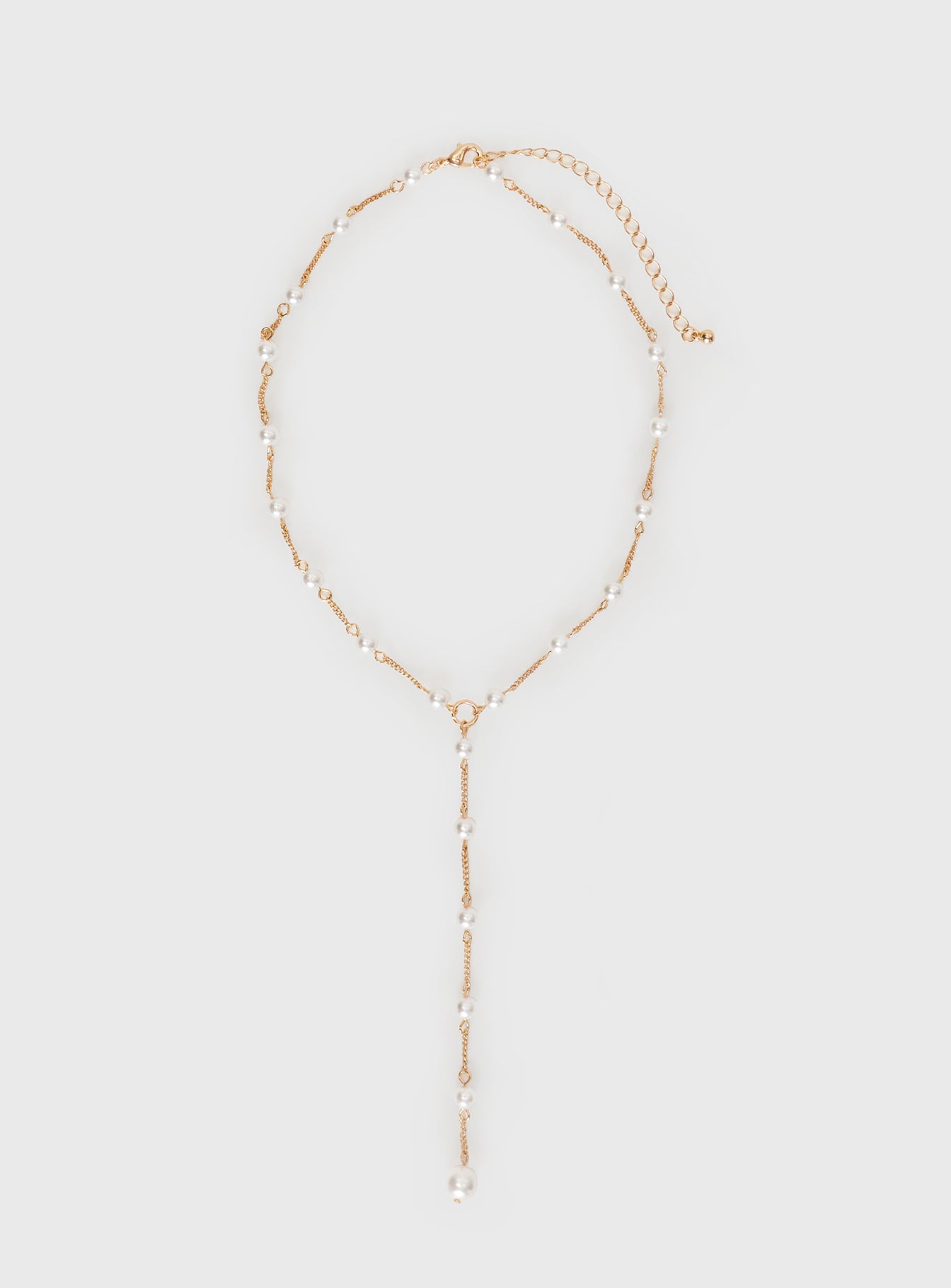 Gold-toned necklace Pearl detail, lobster clasp fastening