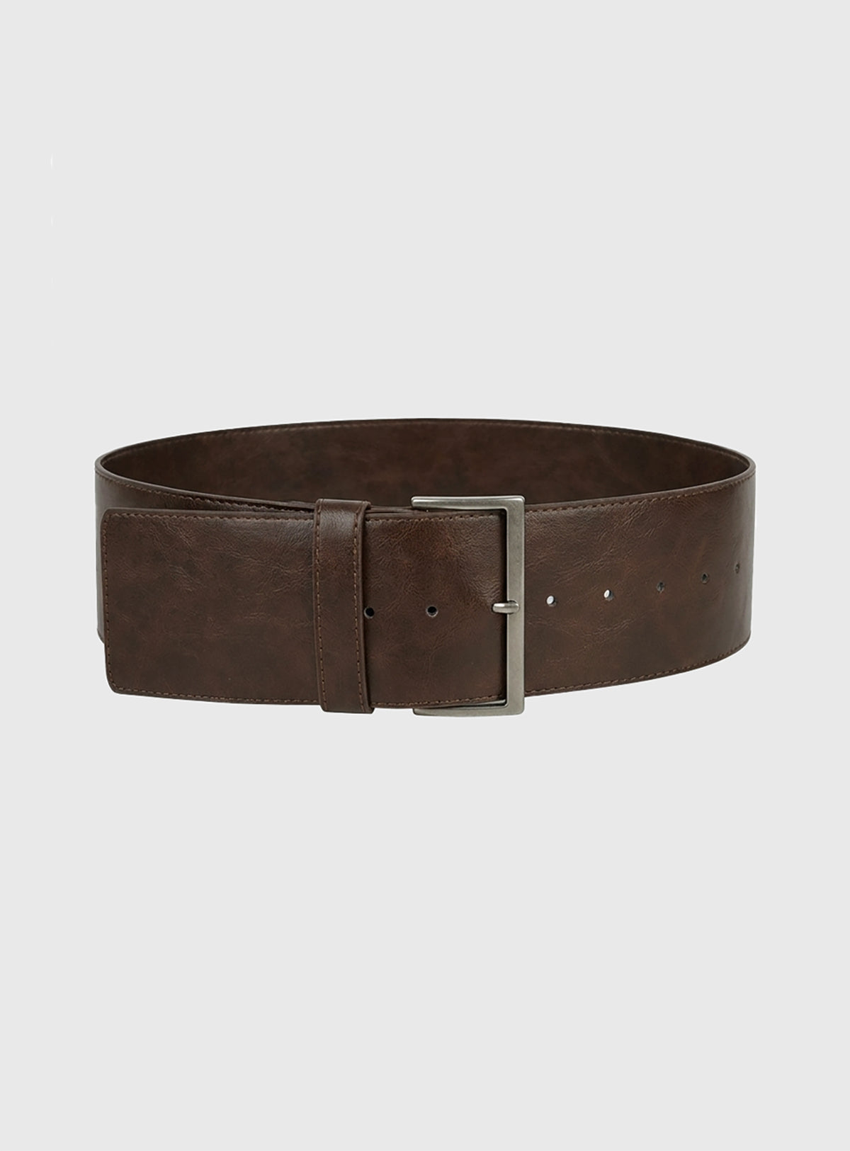 Aeriana Faux Leather Wide Belt Chocolate