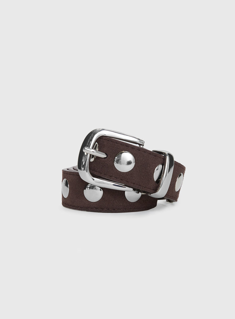 Nikoli Stud Belt Brown