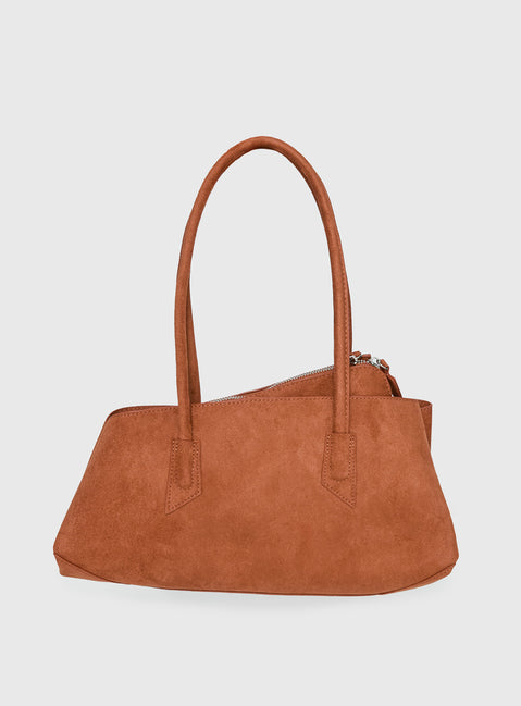 Hotshot Faux Suede Shoulder Bag Tan