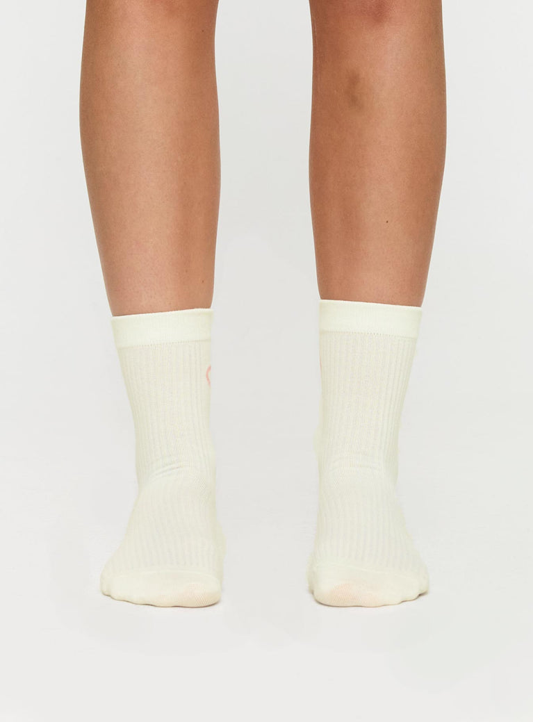 Bow Out Socks White/ Pink