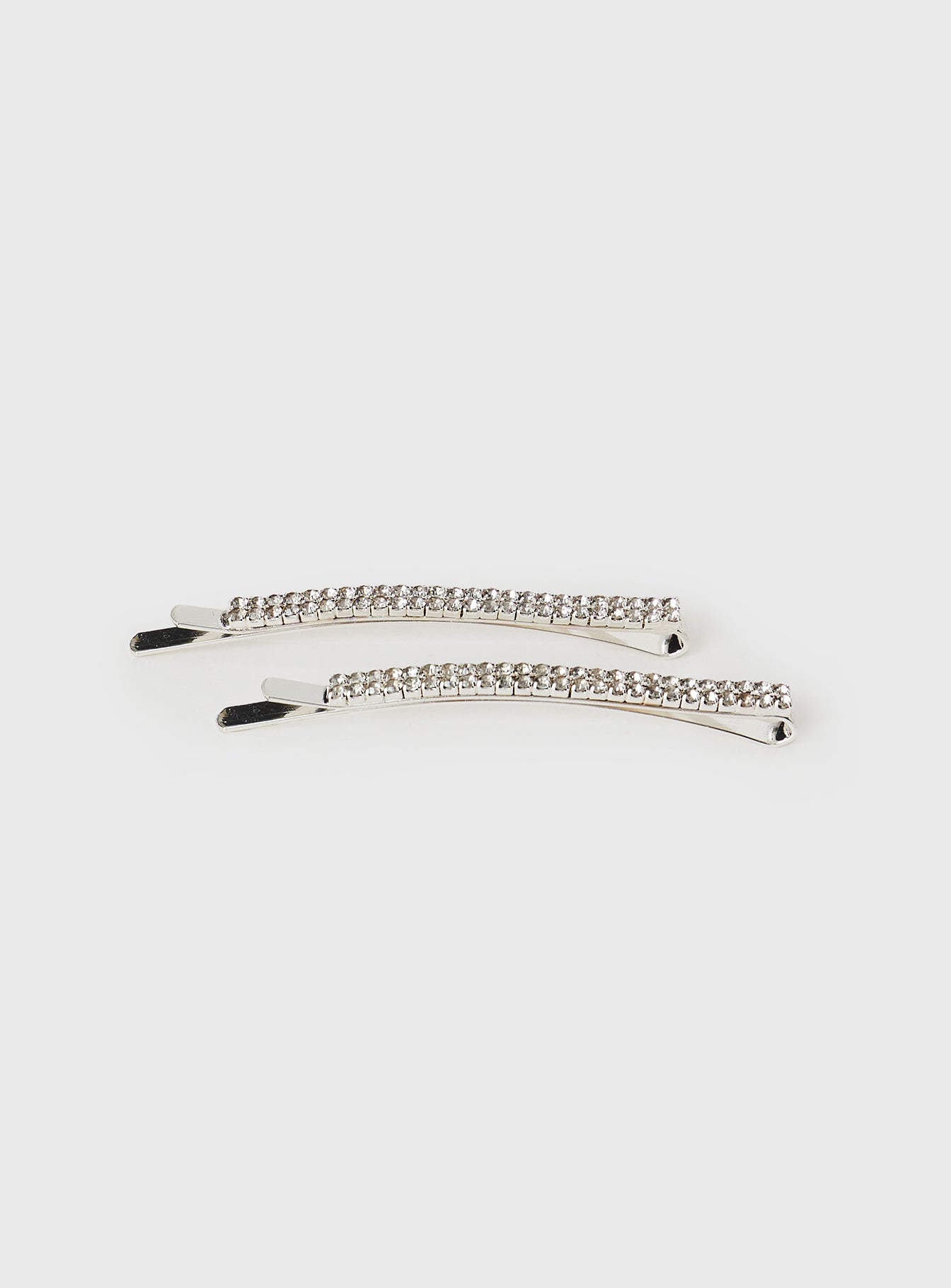 Beckette Diamante Hair Clip Pack Silver