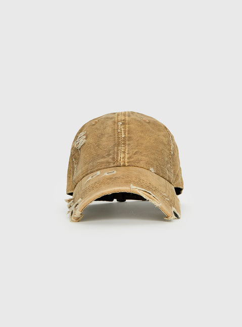 Fryda Distressed Cap Washed Brown