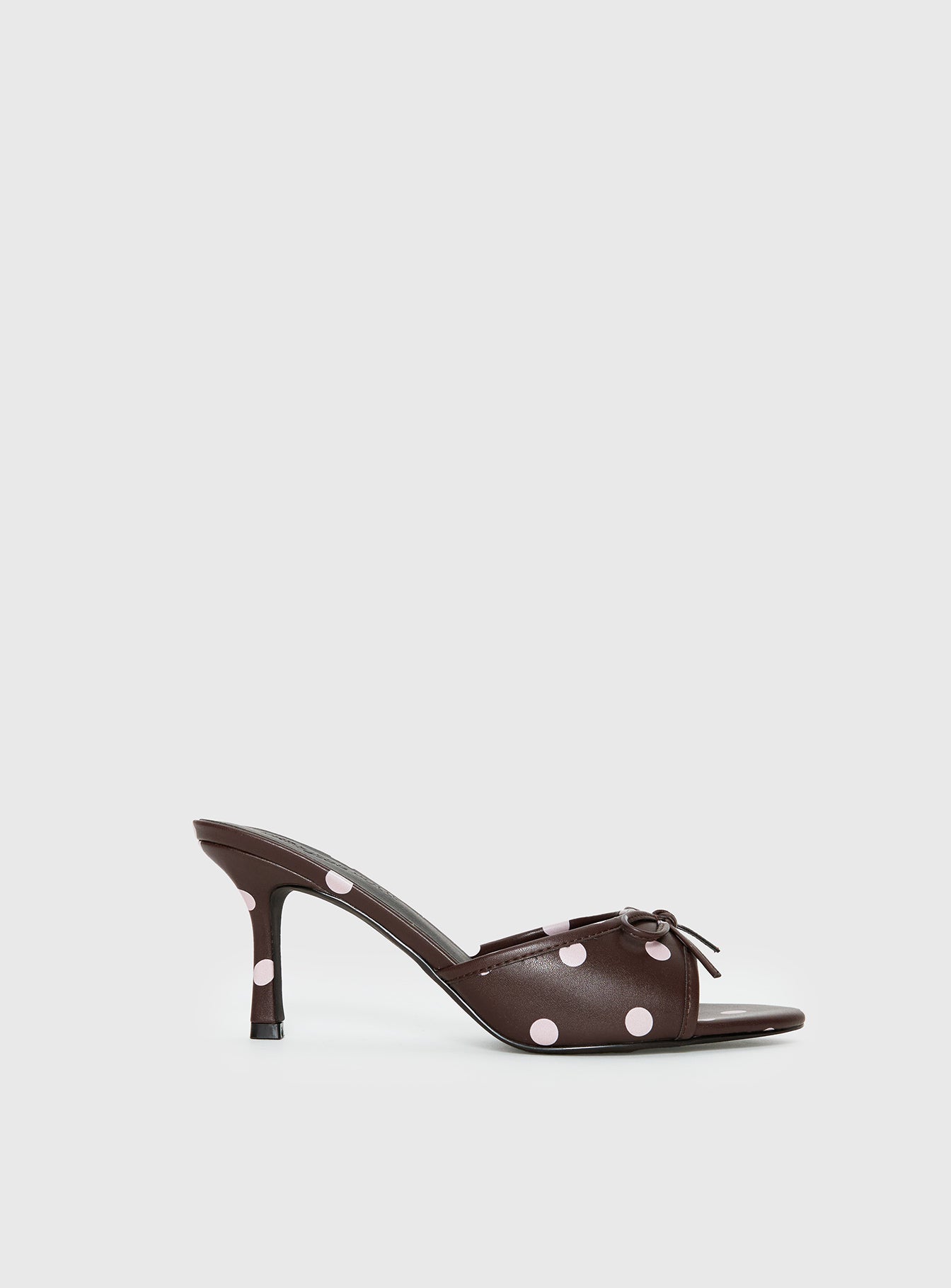 Princess Polly Etiquette Peep Toe Heels Brown
