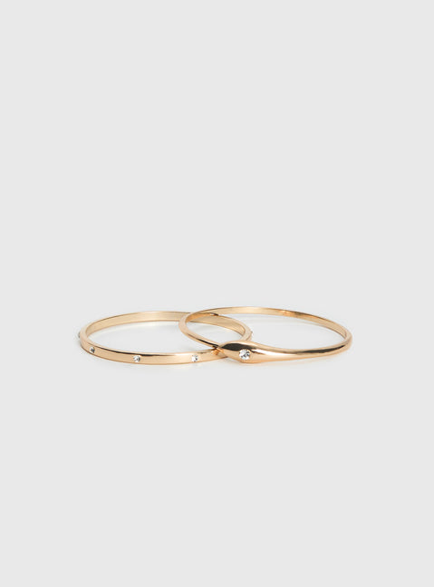 Glitter And Honey Diamante Bracelet Pack Gold