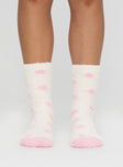 Fluffy sock pack Pack of two, graphic print