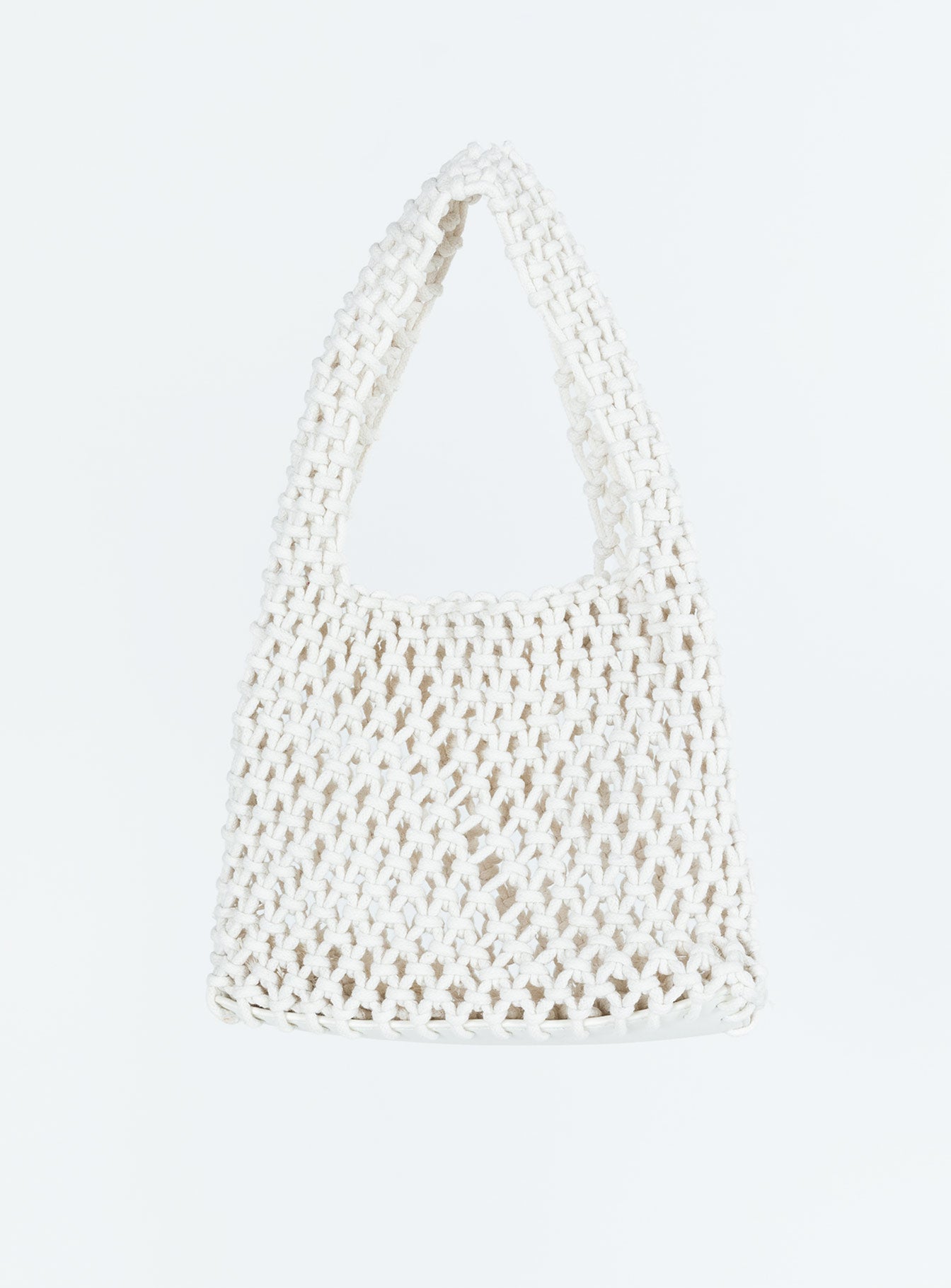 Bag Crochet knit material Fixed handle Flat base