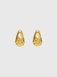 Dahna Diamante Detail Earrings Gold