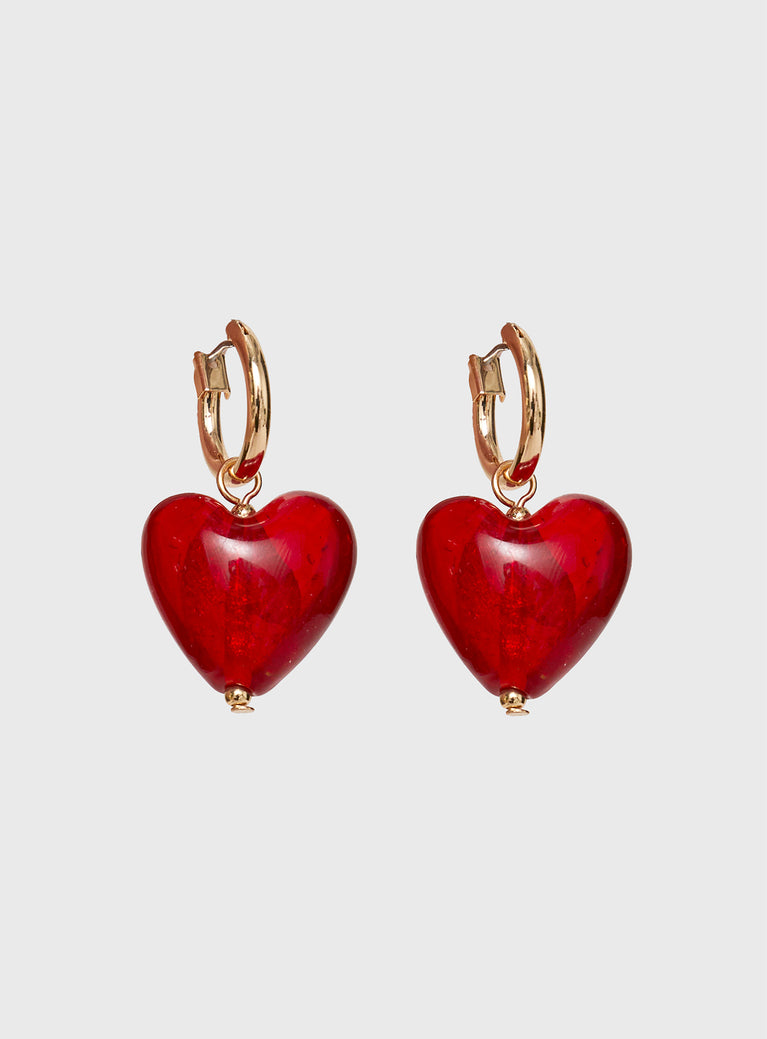 Wild Heart Earrings Gold / Red