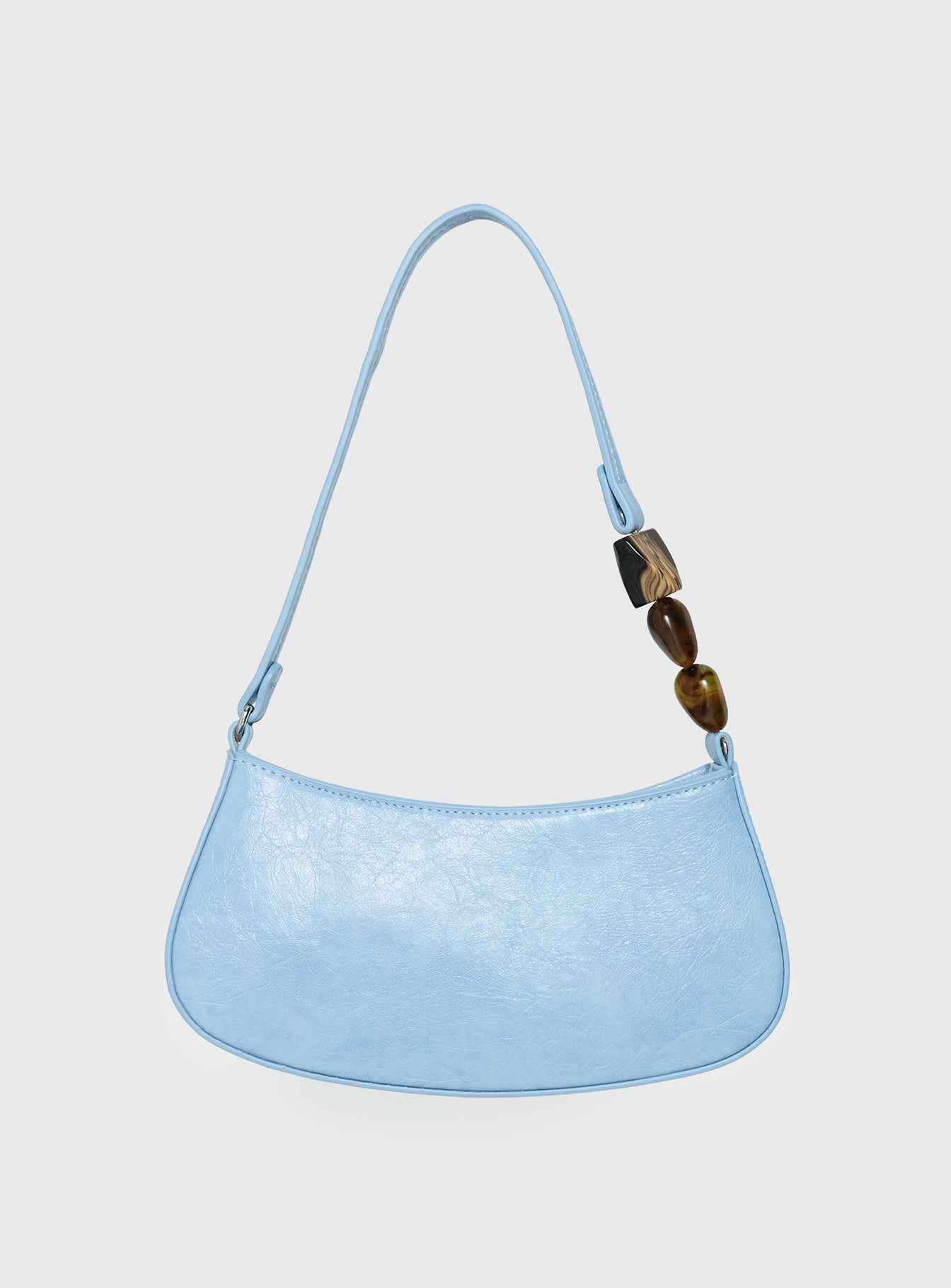 Contradiction Bead Detail Shoulder Bag Blue | Princess Polly