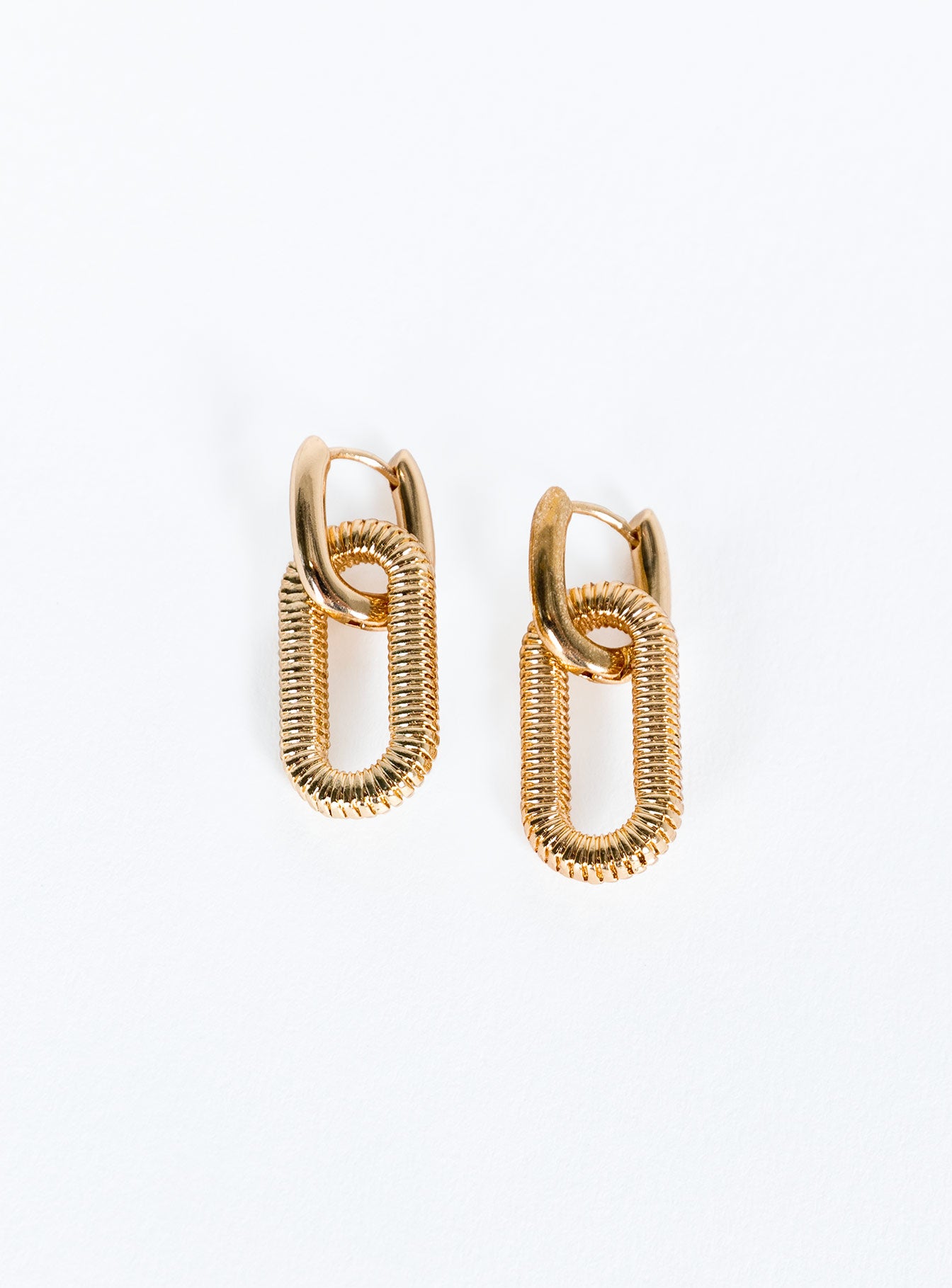 Gold-toned earrings Hoop fastening, drop style