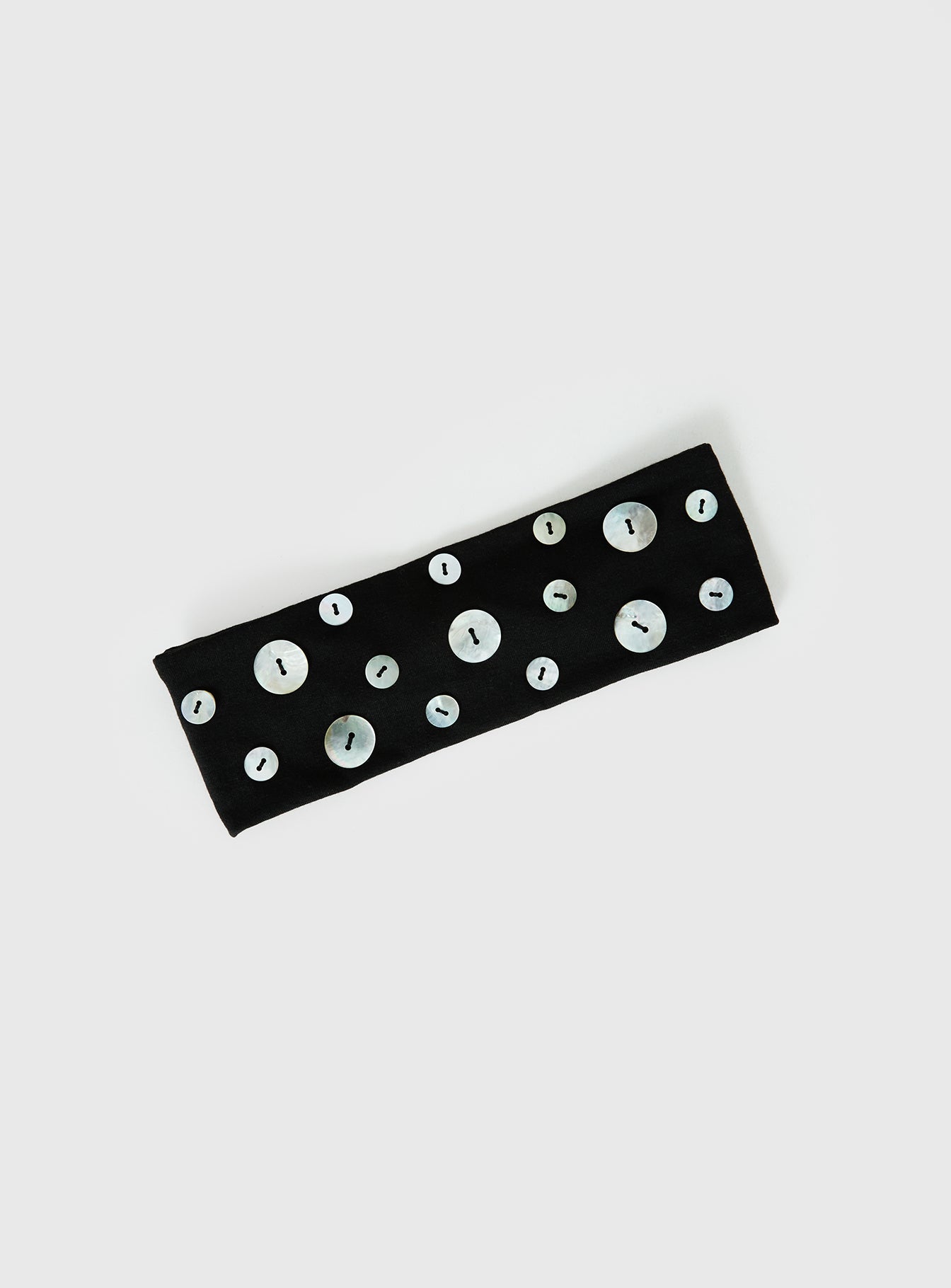 Isalyn Button Headband Black