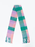 Plaid print scarf Soft knit material with good stretch 