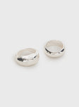 Silver-toned ring pack Two rings in pack, chunky style, both rings different 
