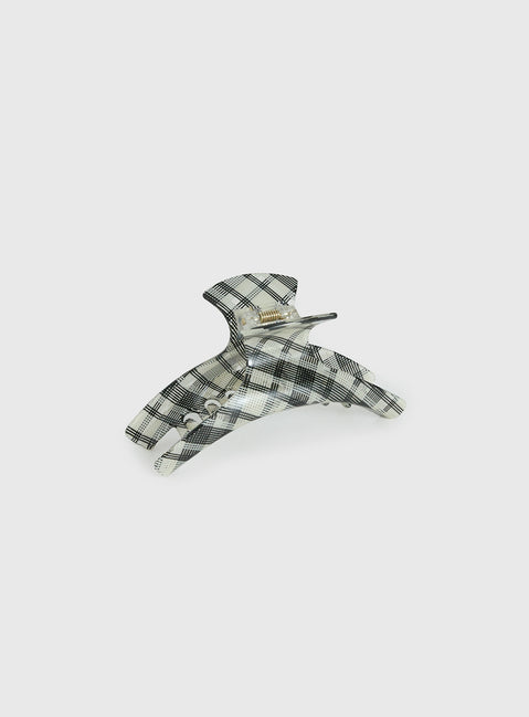 Sloen Claw Clip Black Check