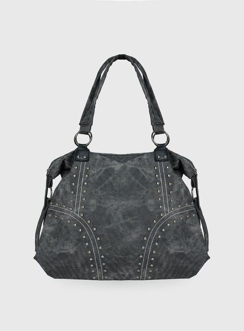 Brittin Stud Detail Shoulder Bag Black