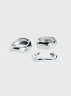 Hot Gossip Cuff Set Silver